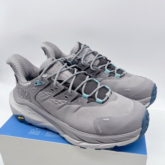 Hoka One One Kaha 2 Low GTX Trail Hiking Shoe Sharkskin/Blue Coral Womens US 10 - Picture 4 of 12